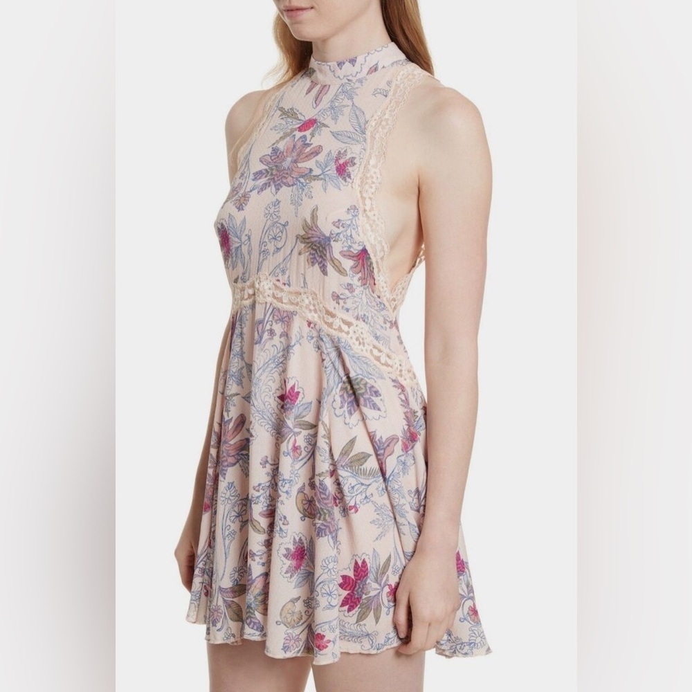 FREE PEOPLE | She Moves Chemise High Neck Sleeveless Mini Dress